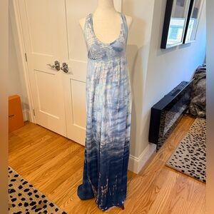 Hard Tail White and Light Blue Ombre Maxi Dress